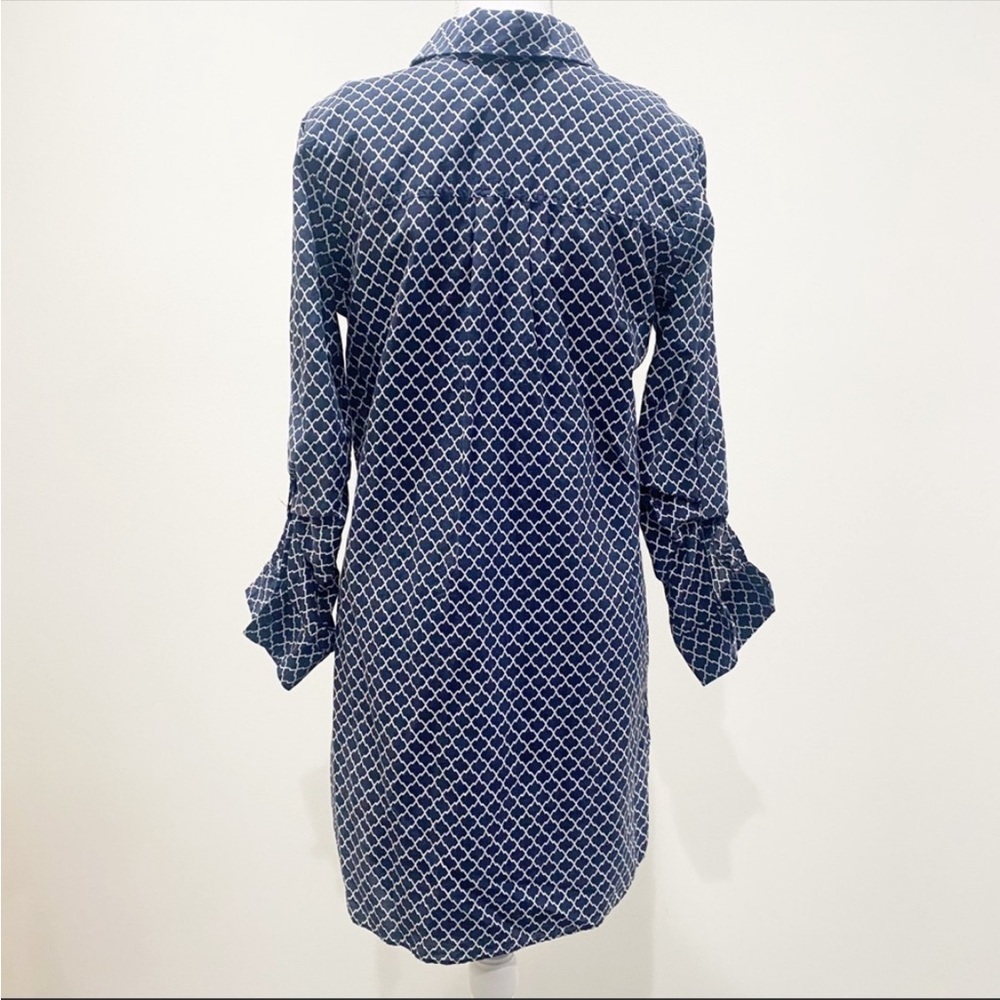 KUT FROM THE KLOTH shirt dress navy white with pockets Womenz Size 0 - Picture 2 of 10
